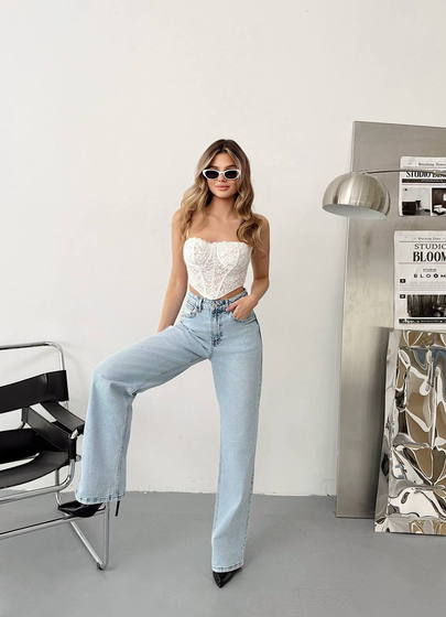 Kadın Slouchy Jeans Pantolon