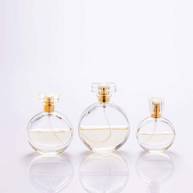 Flat shape perfume glass bottles