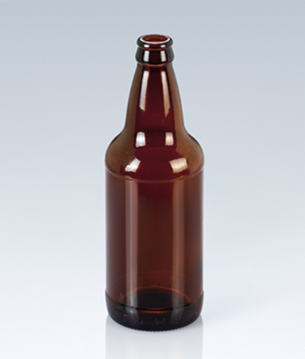Amber beer glass bottle