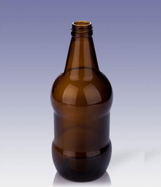 Amber beer glass bottle screw mouth