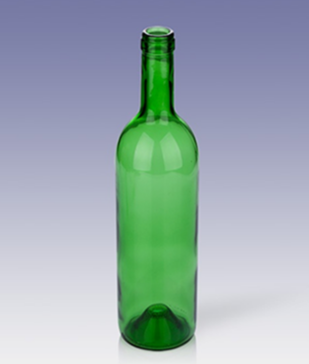 Green wine glass bottle