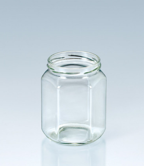 Clear hexagon glass bottle