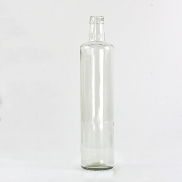 Round clear olive oil glass bottle