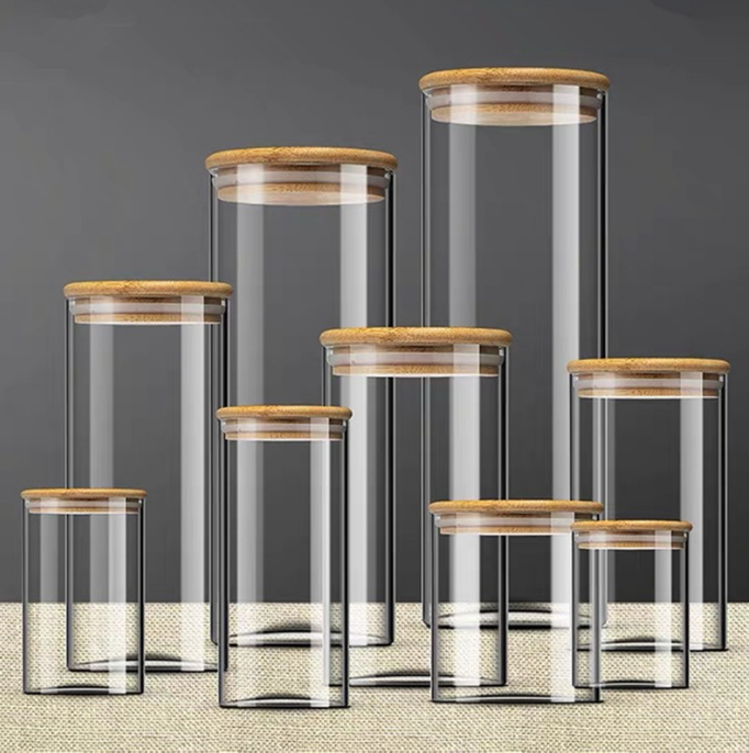 High borosilicate glass storage jar