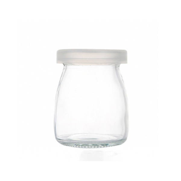 Clear pudding glass jar
