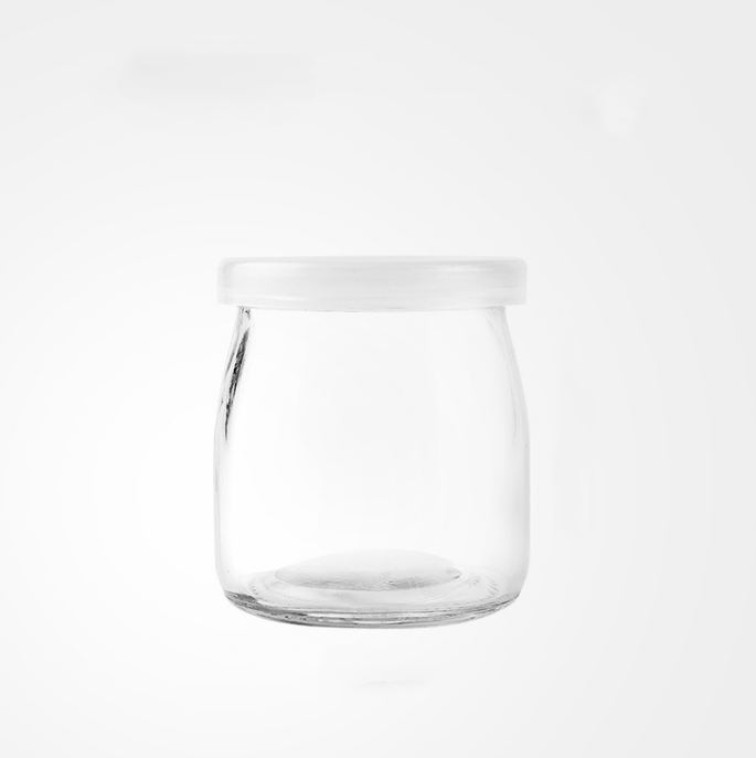 Clear pudding glass jar