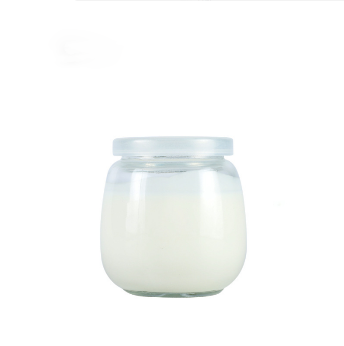 Clear pudding glass jar