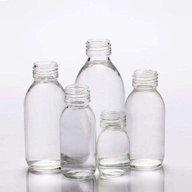 Clear syrup glass bottle