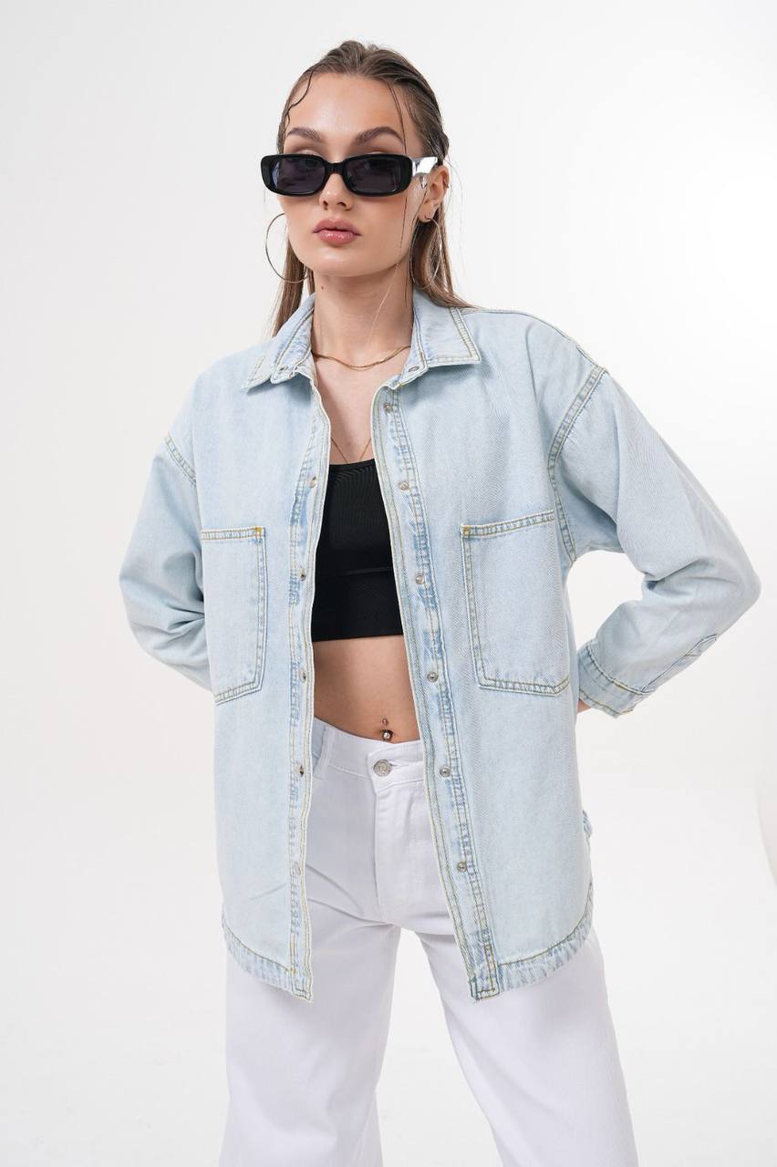 Kadın Oversize Denim Gömlek